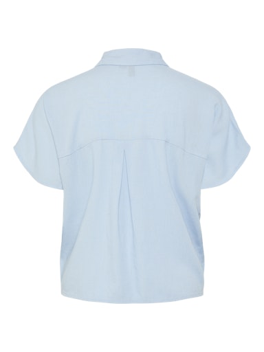 Linen Tie Blouse Sky