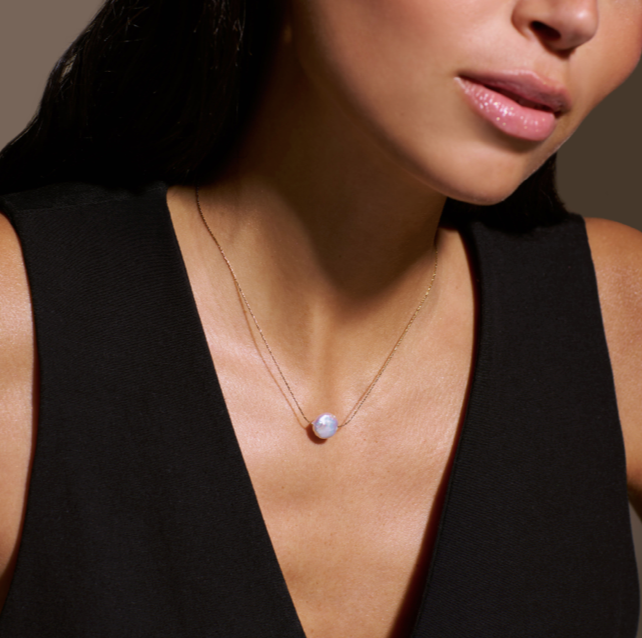 Stationed Flat Pearl Collar Necklace