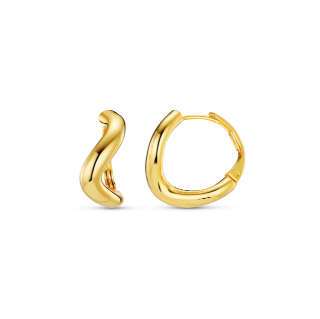 Round Wave Chunky Hoop Earring