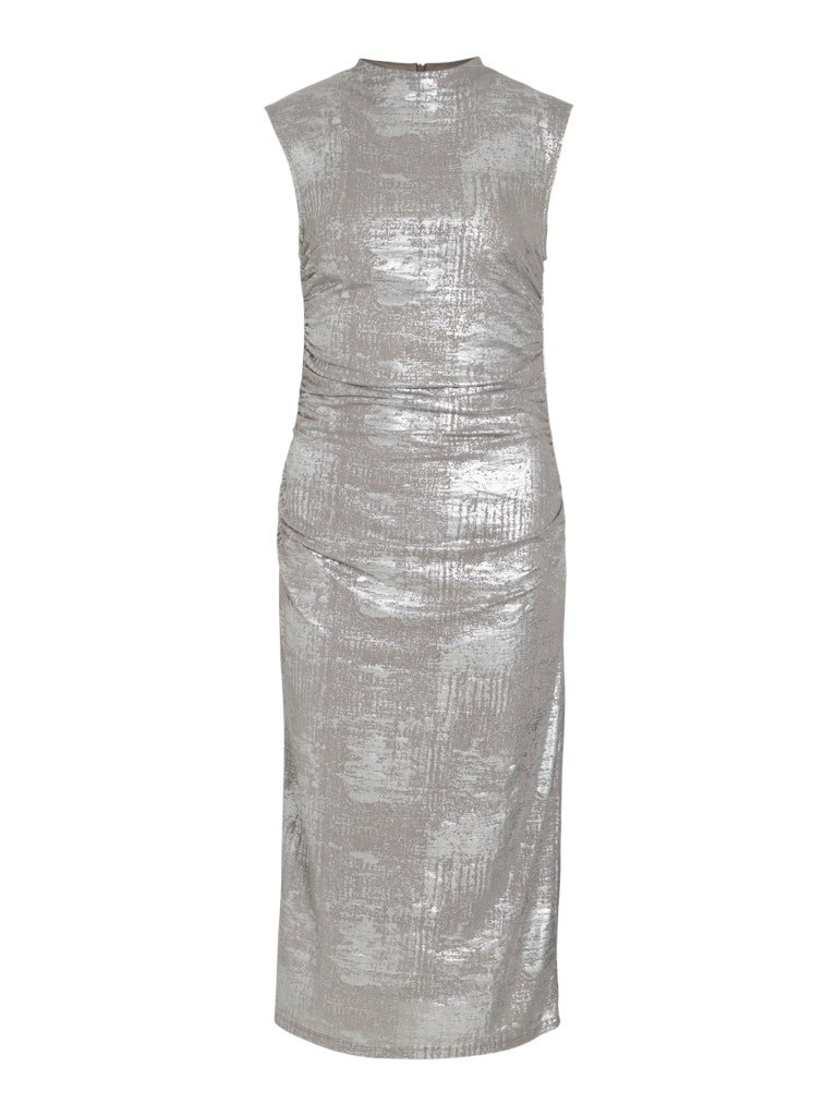 Metallic Funnel Neck Dress