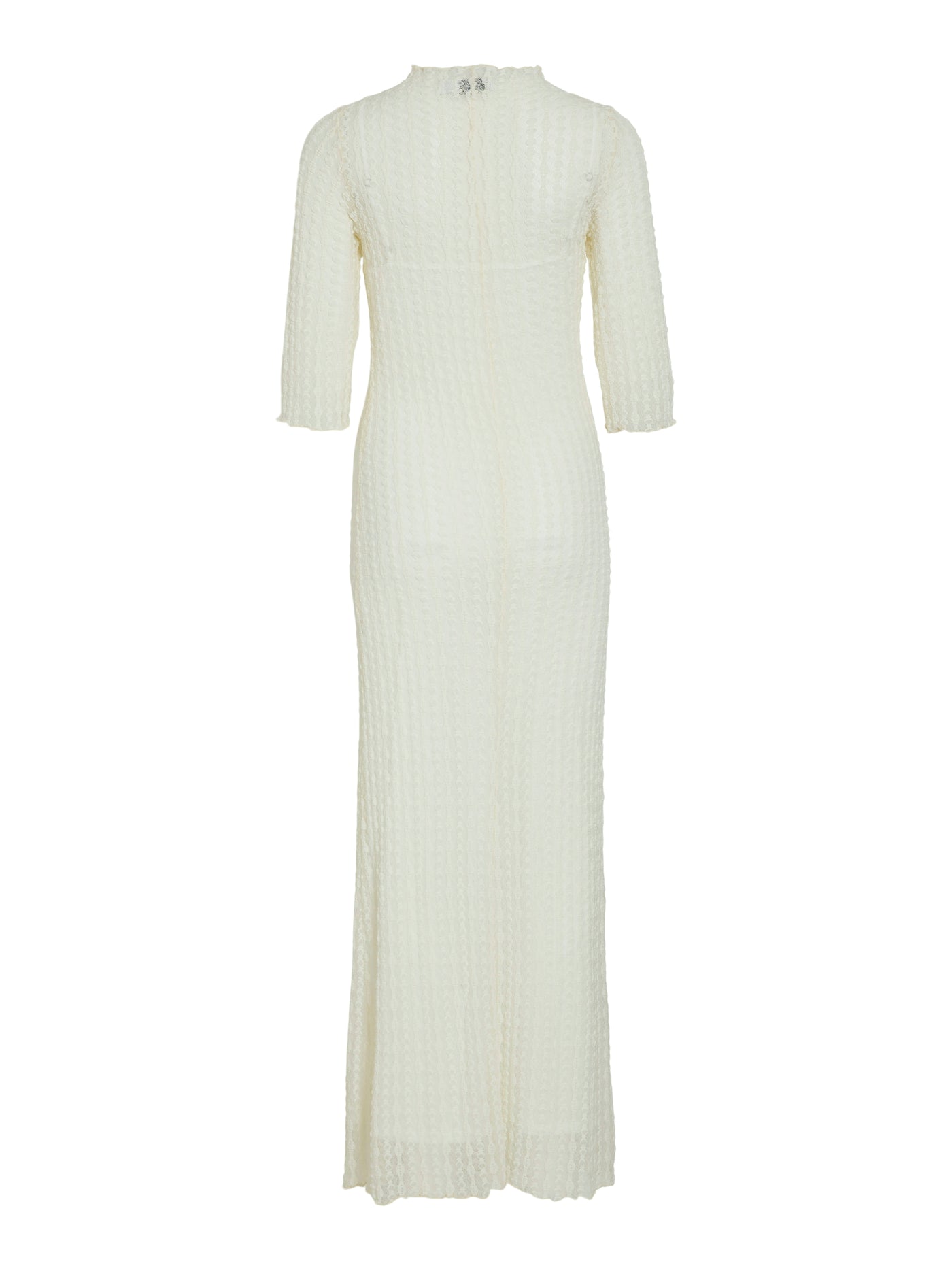 Funnel Neck Lace Dress Cream