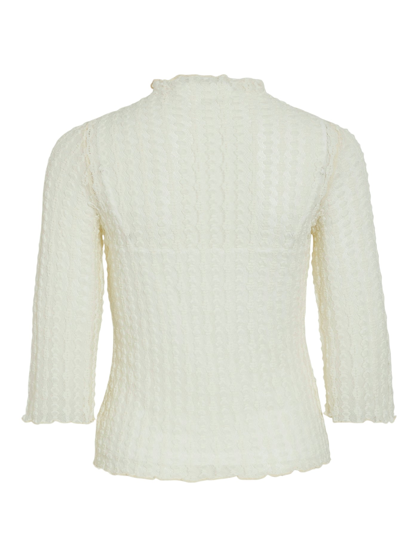 Funnel Neck Lace Top Cream