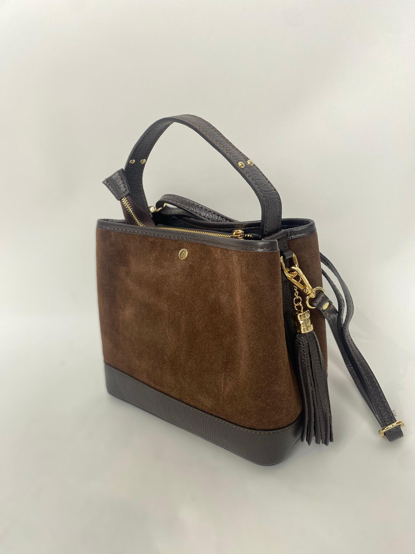 Suede Bucket Bag Brown