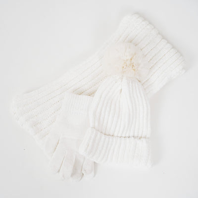 Chenille Hat, Scarf & Glove Set