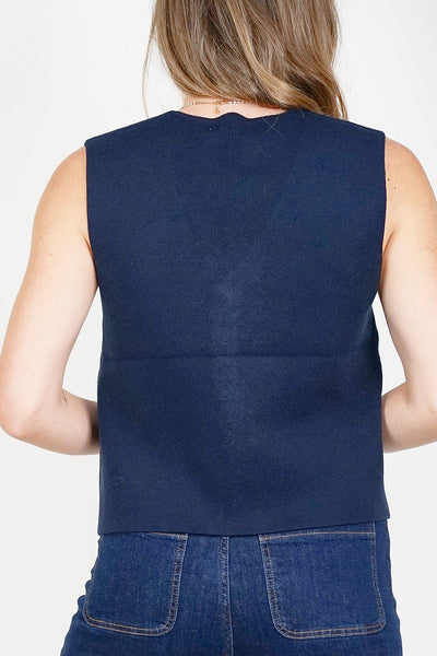 Knit Waistcoat Navy