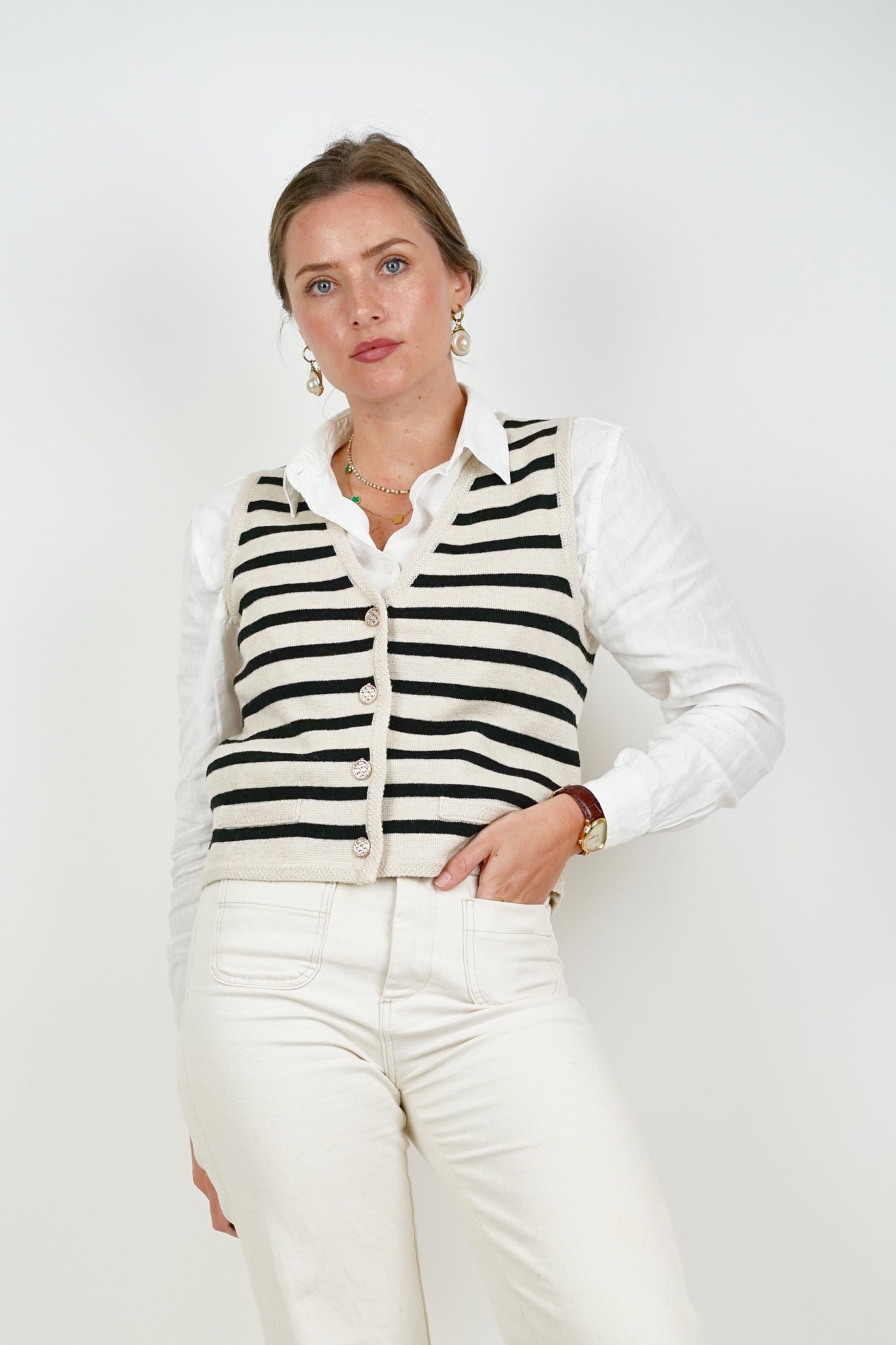 Stripe Knit Waistcoat