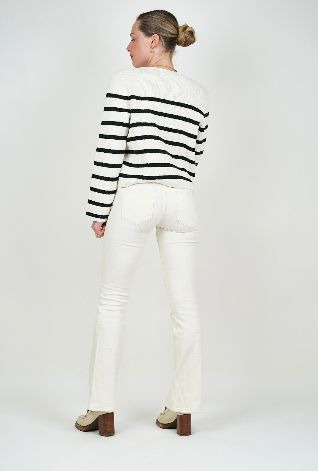 Ann Mid Flare Jeans Ecru