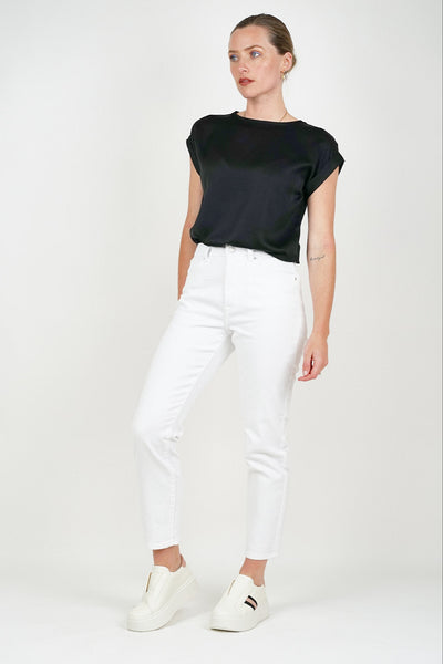 Only Mum Jeans Sewn Edge White