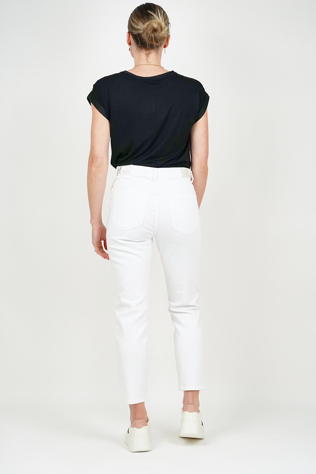 Only Mum Jeans Sewn Edge White