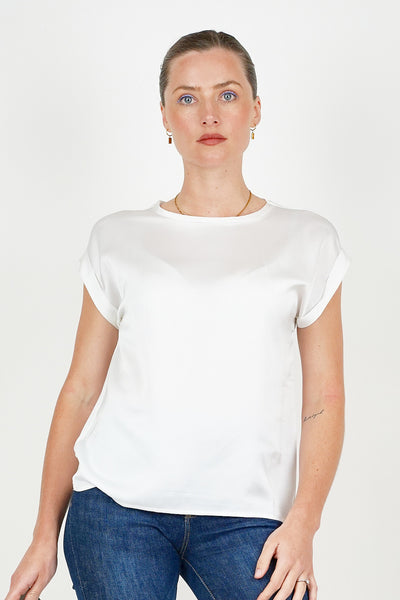 Satin Tee White