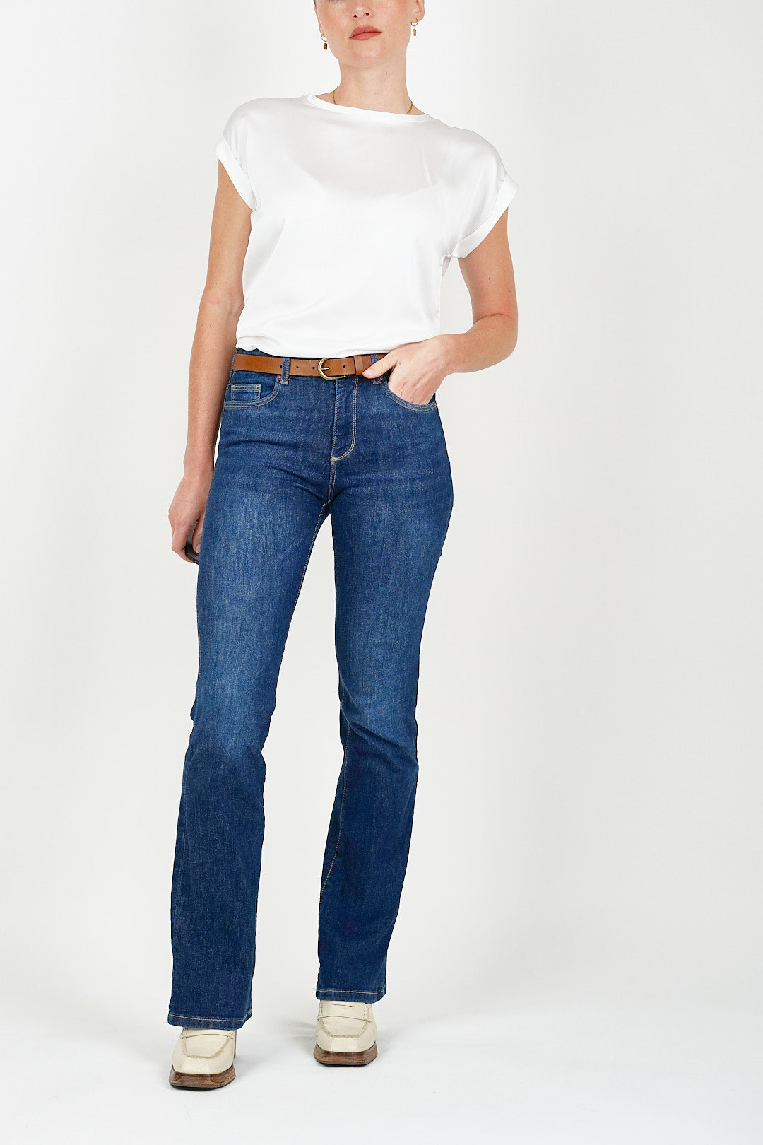 Ann Mid Flare Jeans Dark