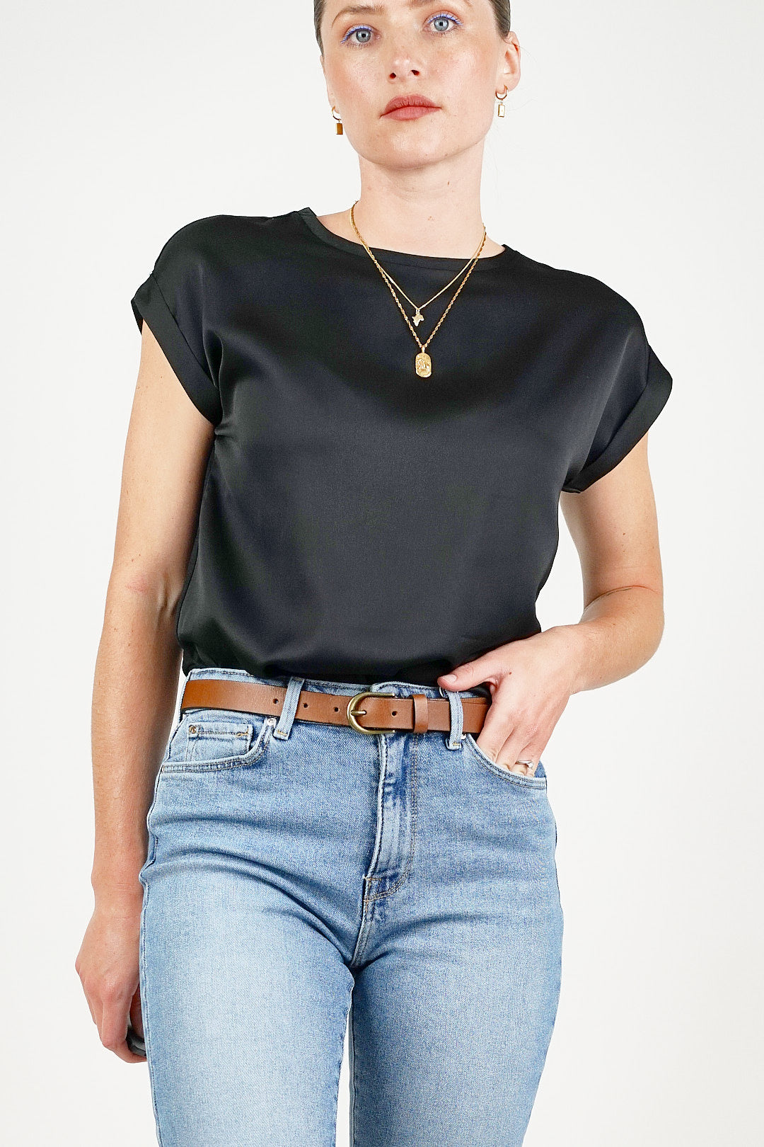 Satin Tee Black