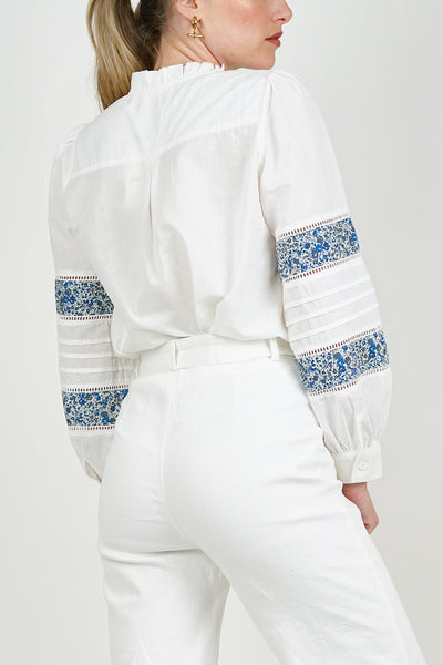 Embroidered White Jeans