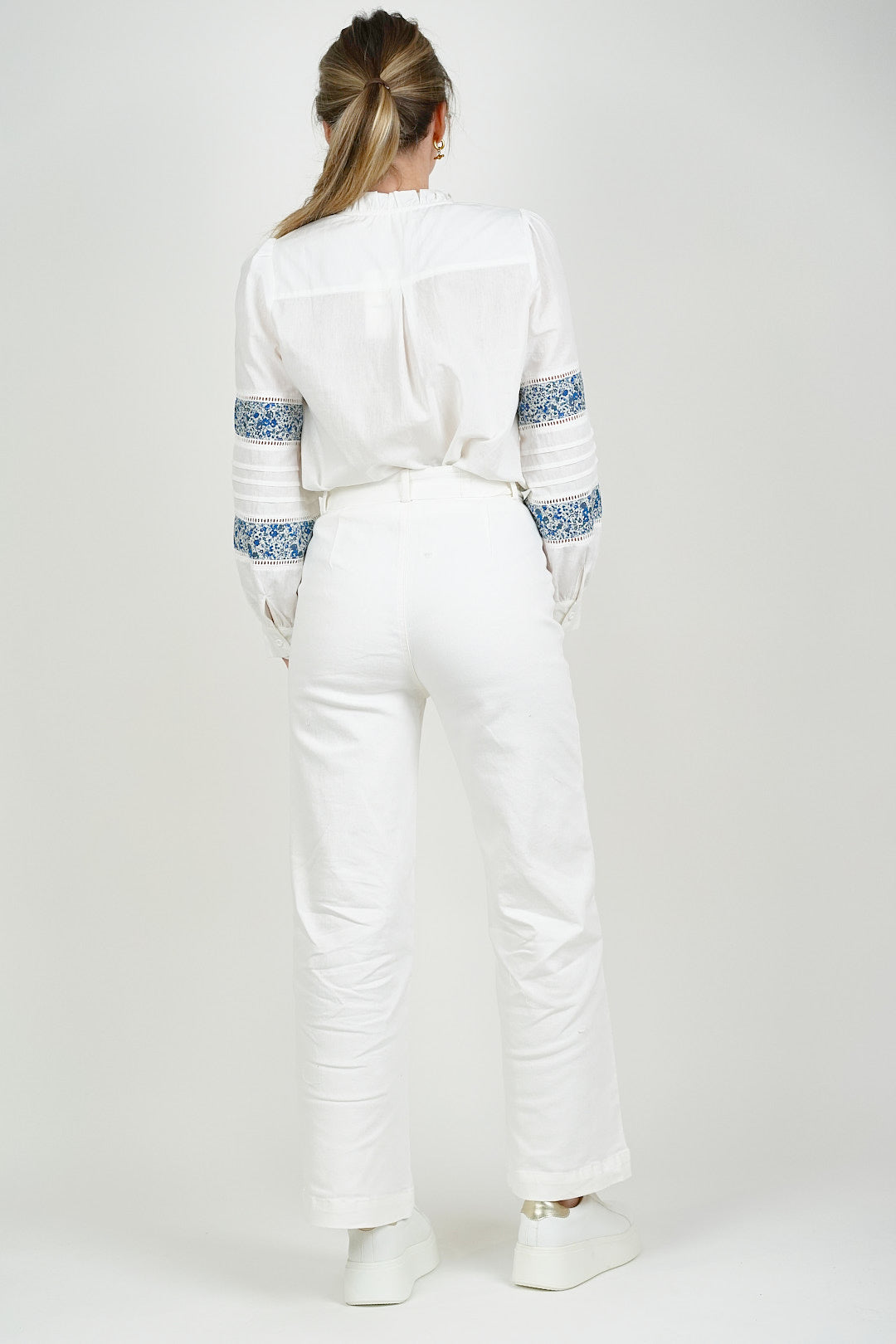 Embroidered White Jeans