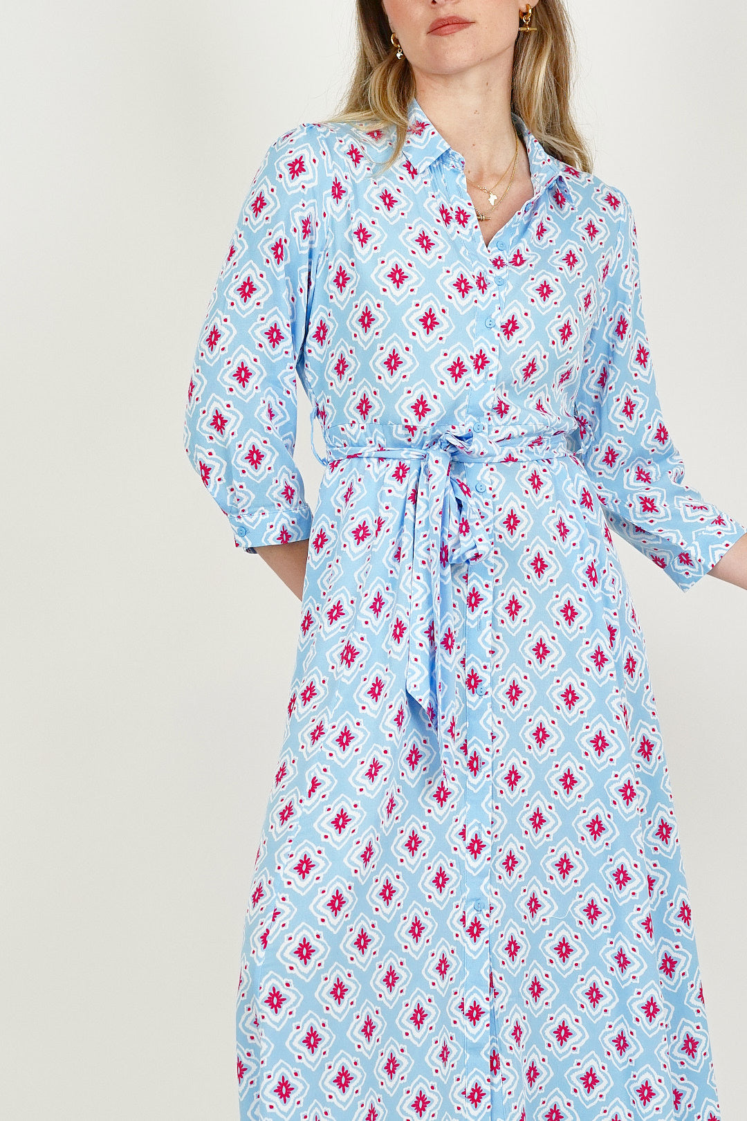 Goa Shirt Dress Blue/Pink