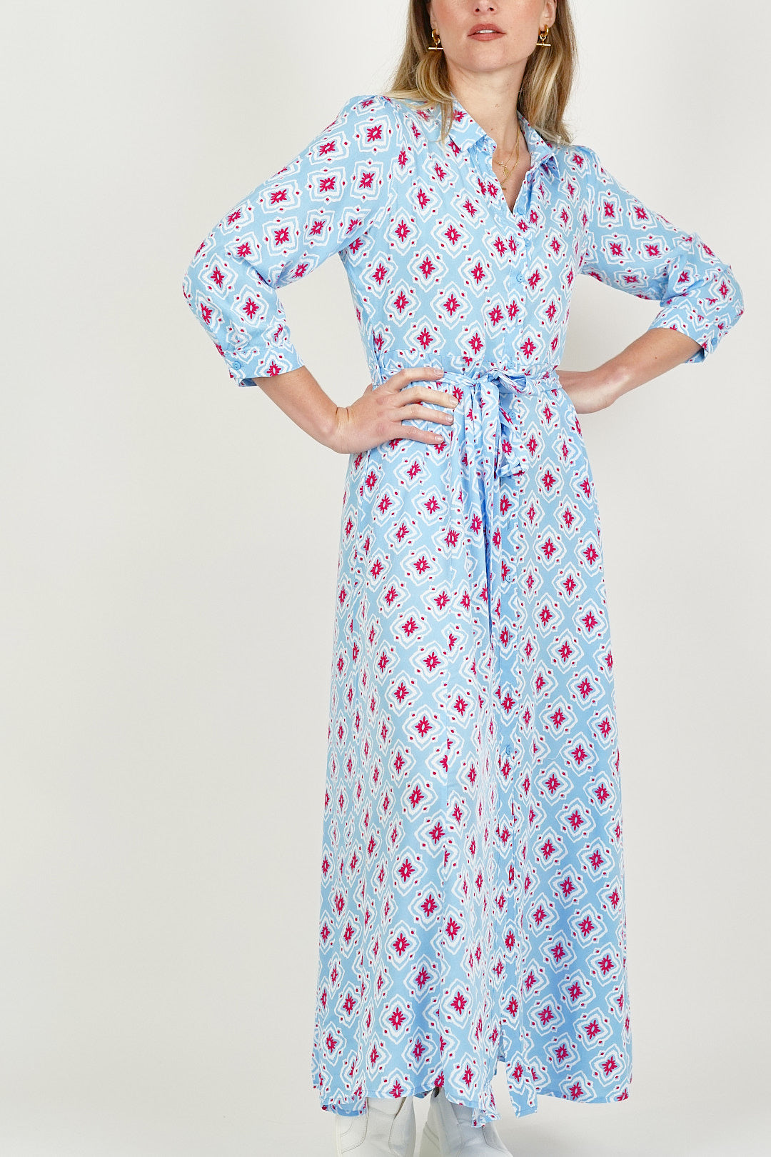 Goa Shirt Dress Blue/Pink