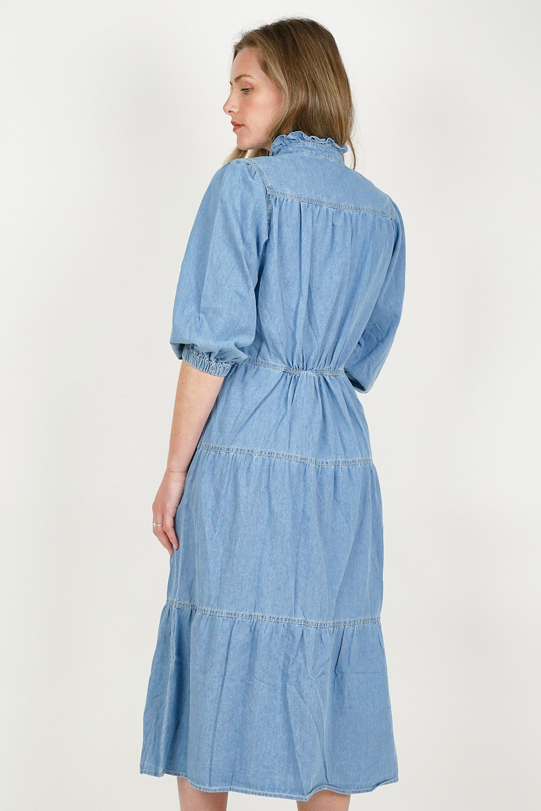 Tiered Denim Dress