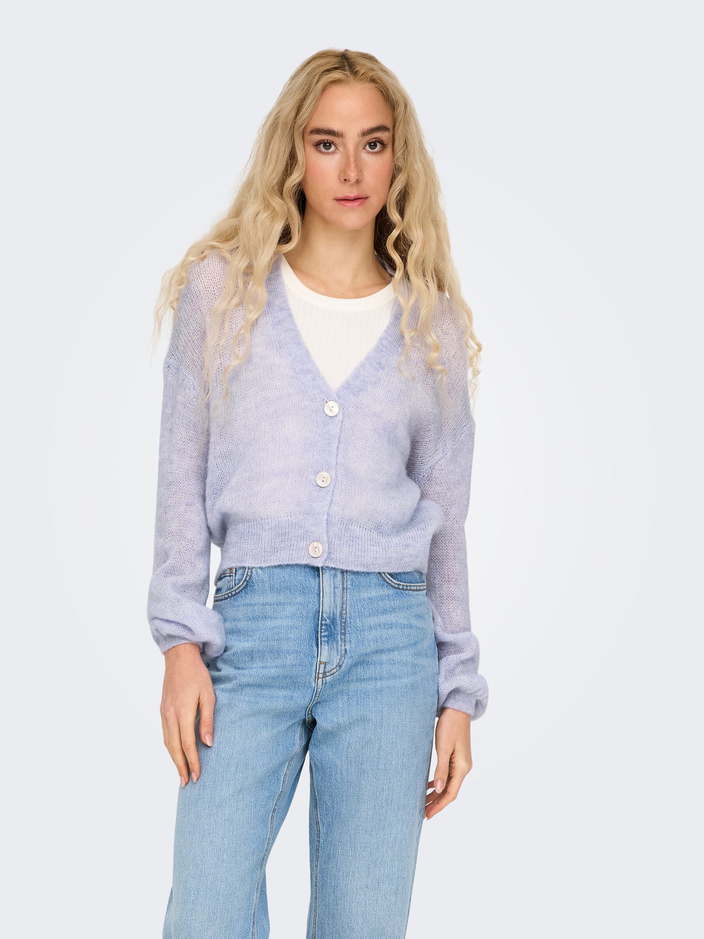 Loose Knit Cardigan Lilac